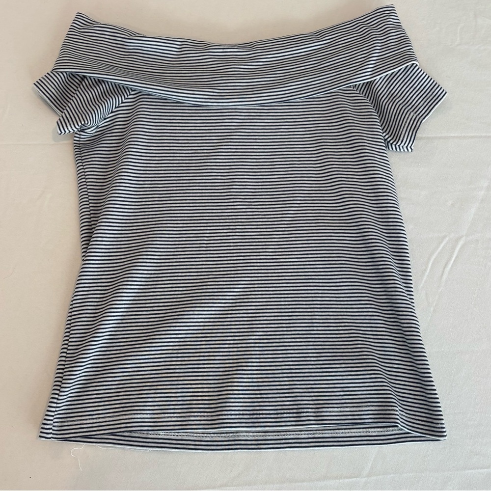 J. Crew Black and White Striped Top